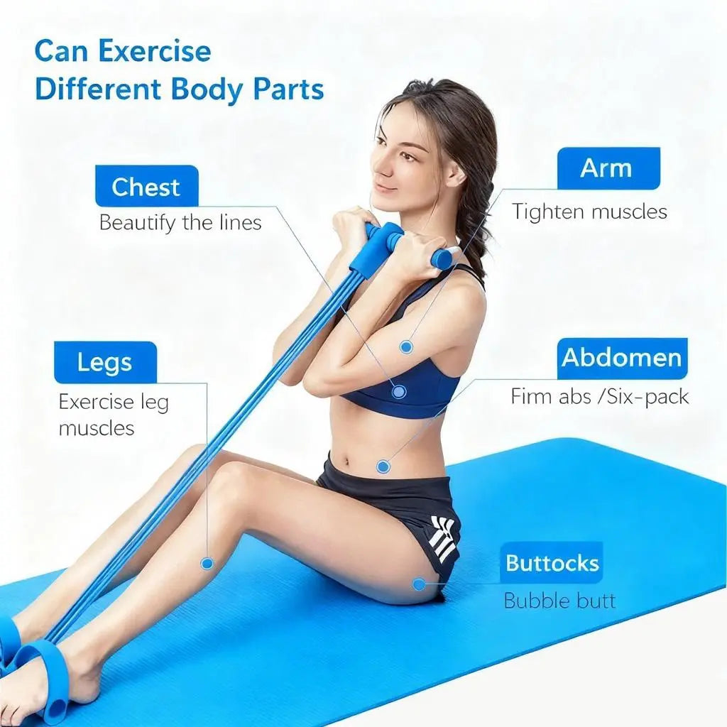 Multi-Functional Pedal Resistance Band Trainer – Portable Foot Pedal Fitness Equipment for Home Gym Full Body Workout, Abdominal Training, Sit-Ups, Yoga，Rehabilitation Training