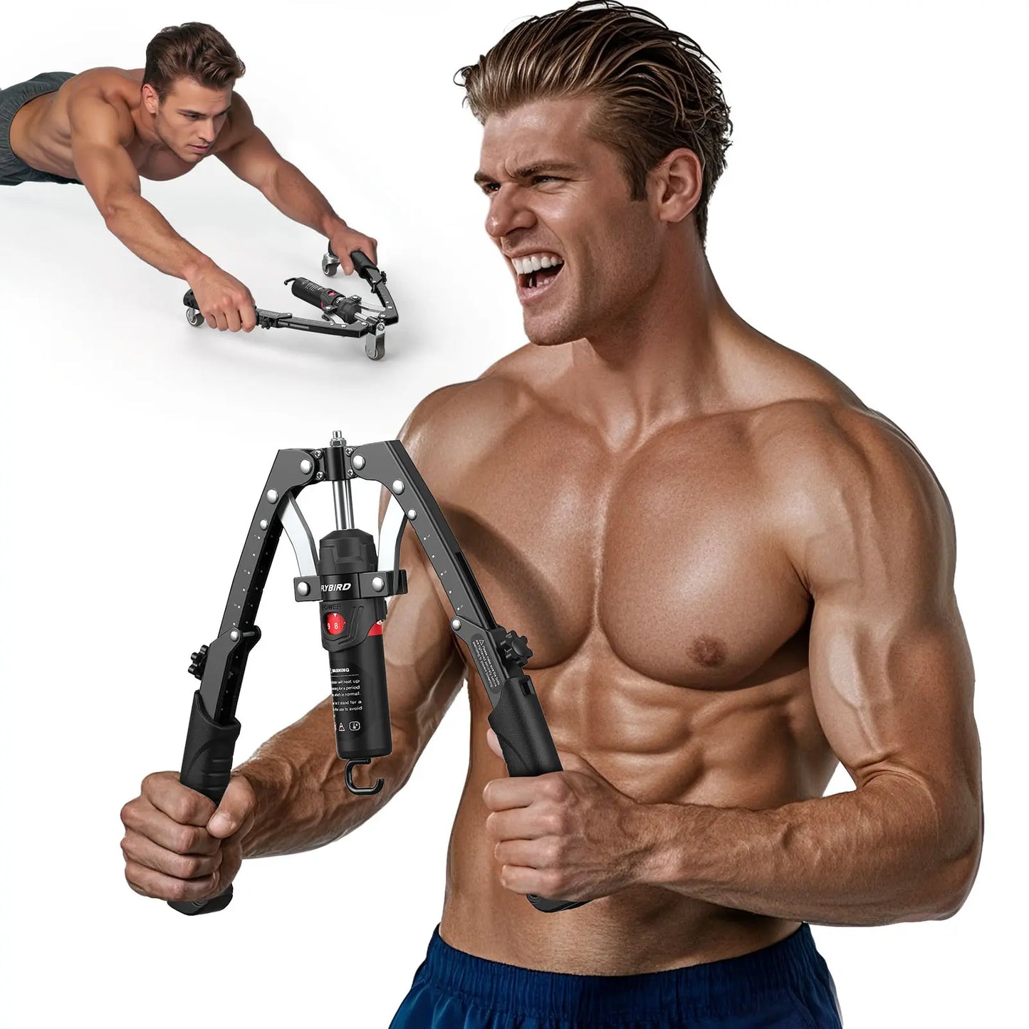 FLYBIRD Chest & Arm Twister with Flex Core Trainer - 15-Level Hydraulic Power Chest Press Machine (22-440Lb) for Upper Body, Portable Resistance Home Fitness Equipment Outdoorfun #Springstatements